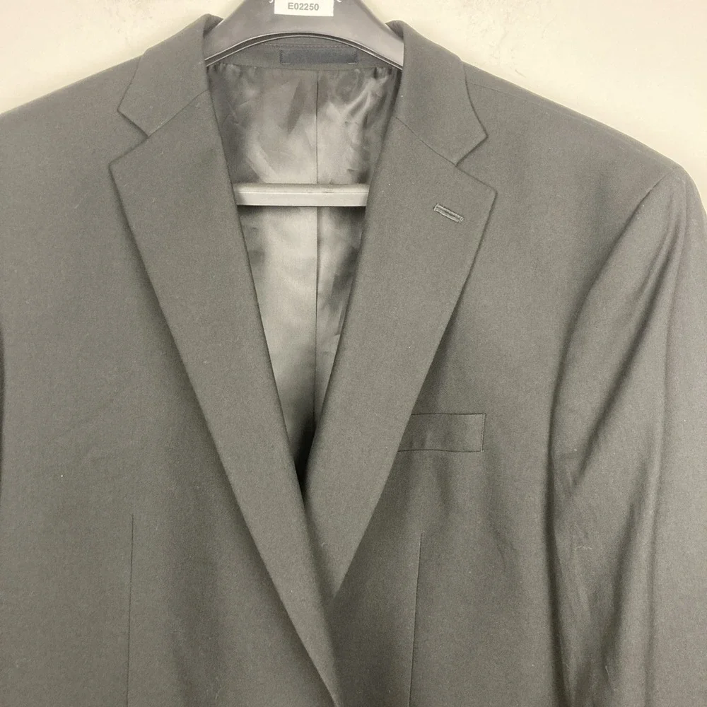 Kenneth Cole Reaction Mens 2-pc Suit Slim-Fit Suit Jacket 48R Pants 42Wx32LBlack